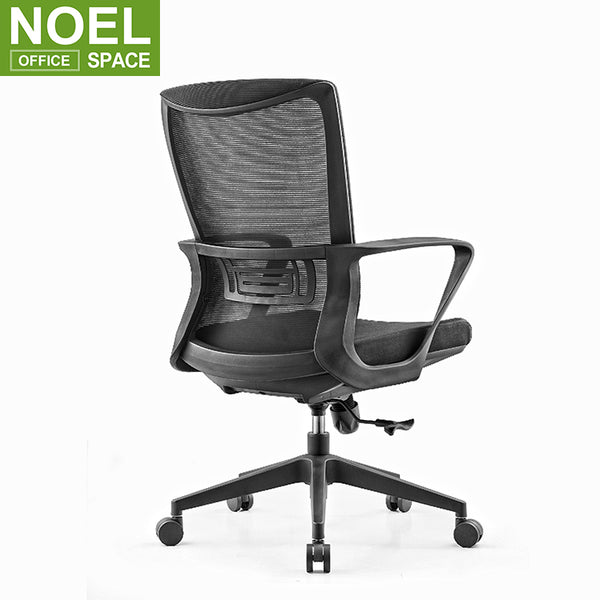 Kas-M (Black), Mid back mesh office chair fashion chair adjustable height
