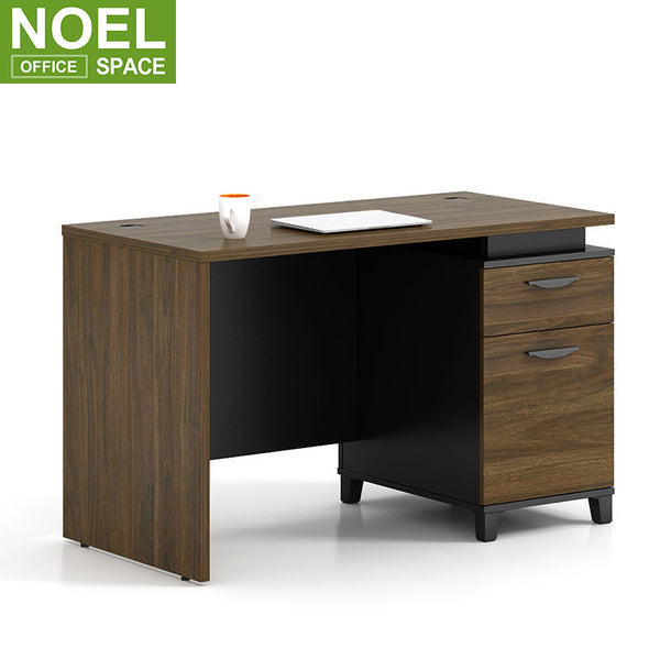 Side cabinet with black aluminum handle drawer with lock Single straight table