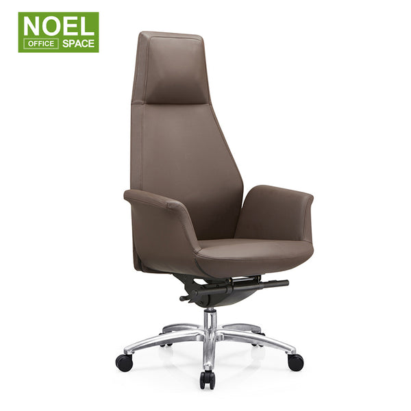 Callie-H (Brown), New Product High Back Executive Office PU Chair Modern Office Suppliers Comfortable For Manager Room
