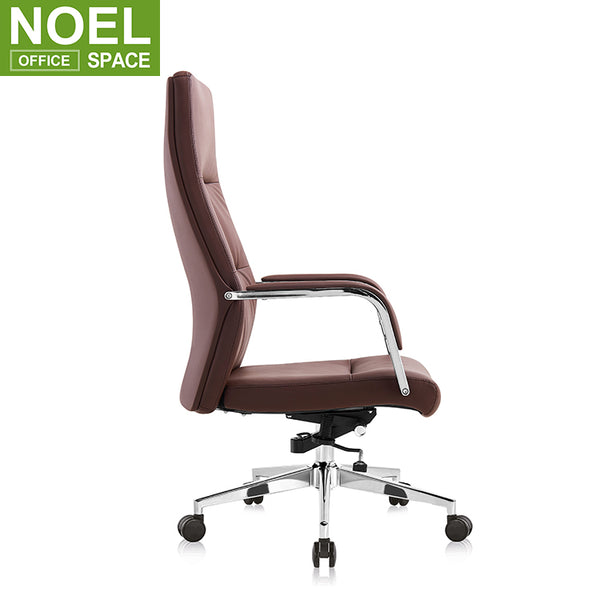 Colin-H, Modern furniture brown office chair contemporary leather swivel chair with armrest