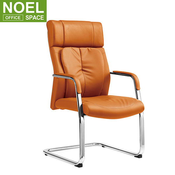 Ravi-V, Fashionable executive Mid back Pu leather chair with chrome leg staff chair