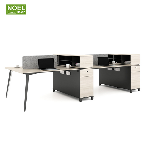 4 person cubicle office laptop workstation with aluminium legs sharing cabinet
