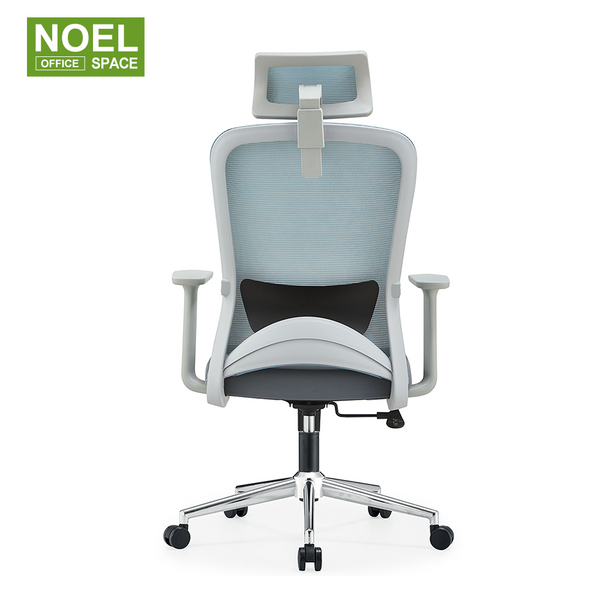 Sammy-H(Grey frame),2D headrest height adj. lumbar support office chair