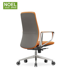 Lyra-M,Orange color fixed PU armrest mid back executive PU office chair