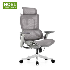 Lucas-H-MF,Black frame with footrest functional ergonomic office chair