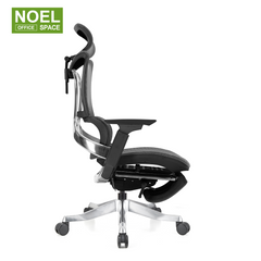 Lucas-H-MF,Black frame with footrest functional ergonomic office chair