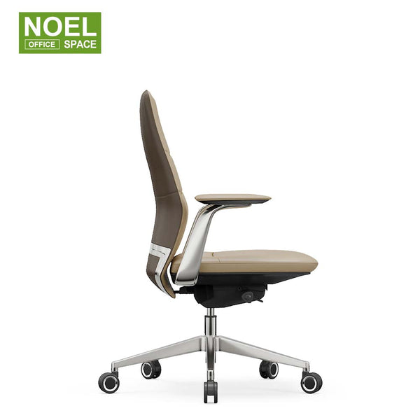 Titan-M,2D aluminium PU padded armrest mid back executive PU office chair