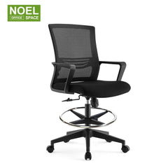 Emma-M (White),Simple mid back mesh office chair with footring