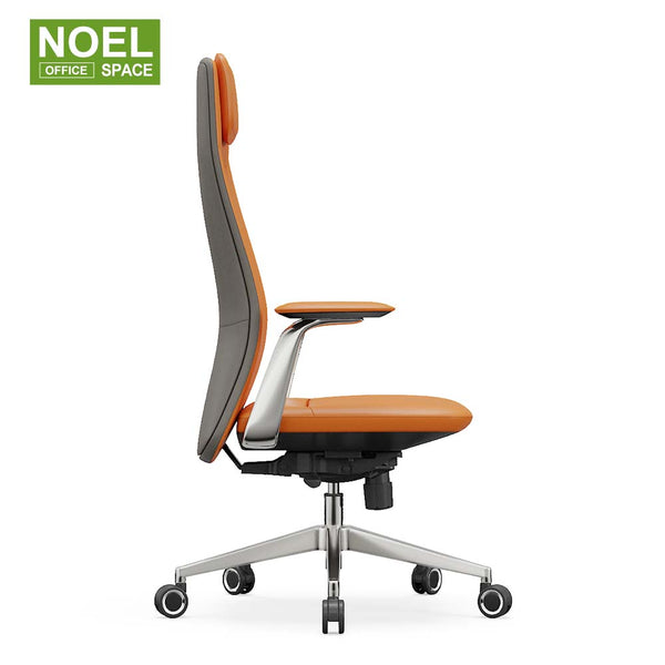 Lyra-H，2D aluminium PU padded armrest high back  executive PU office chair