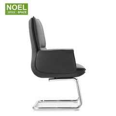 Kathie-V (Black), Fixed Armrest Mid Back Executive PU Visitor Chair Stability For Various Space Fashion Comfortable Design
