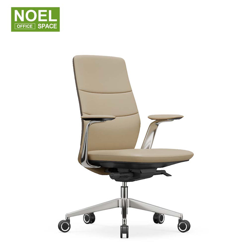 Titan-M,2D aluminium PU padded armrest mid back executive PU office chair