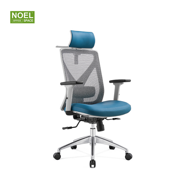 Mike-H/M (Grey nylon), Comfortable Swivel Style Office Ergonomic Chair Mesh PU Office Chair