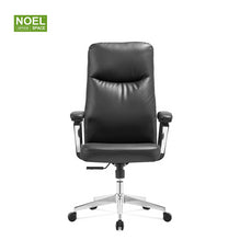 Elina, Boss High Back Lounge White PU Leather Designer Office Chair With Casters