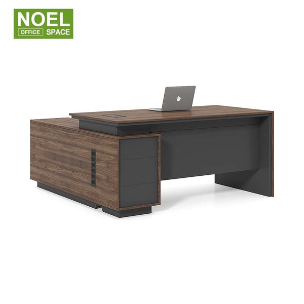 C-DD1816,classic fashion walnut wood + grey color manager office table