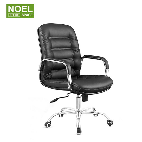 Oleg-M, Wholesale high quality metal frame PU leather mid back office chair