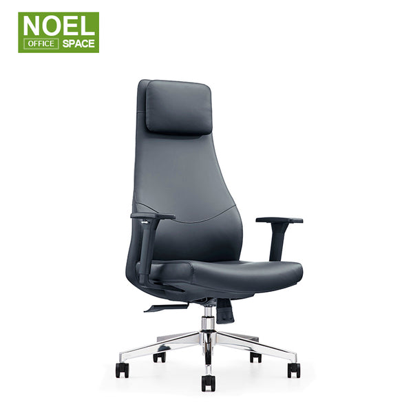 Alan-H(Black), New High-end atmospheric style design high back executive boss chair soft PU leather