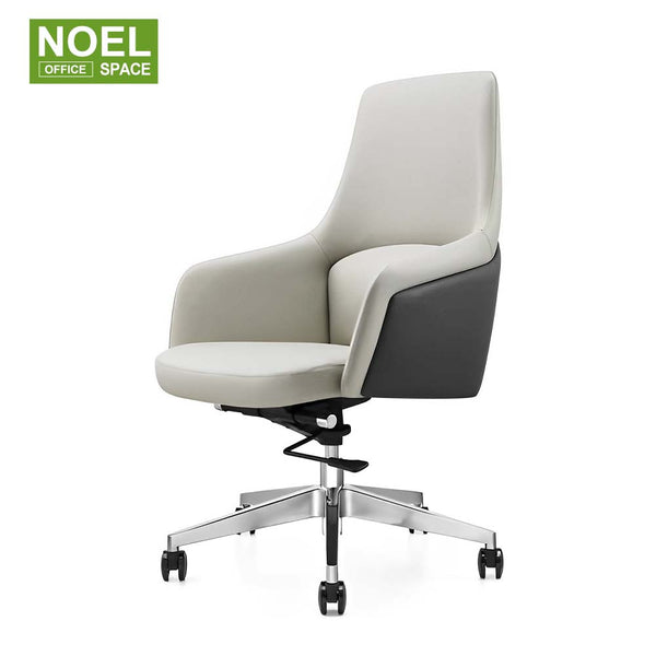Annie-H/M/V,White simple high-end executive PU office chair