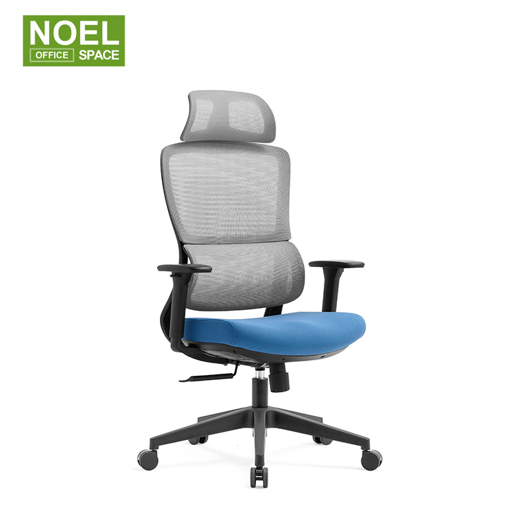 Brant(Grey+blue),New design swivel chair 2D headrest comfortable waist protection good quality.