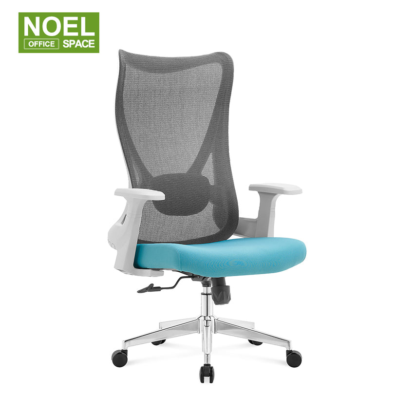 Chris-HG,Curved backrest blue color office chair