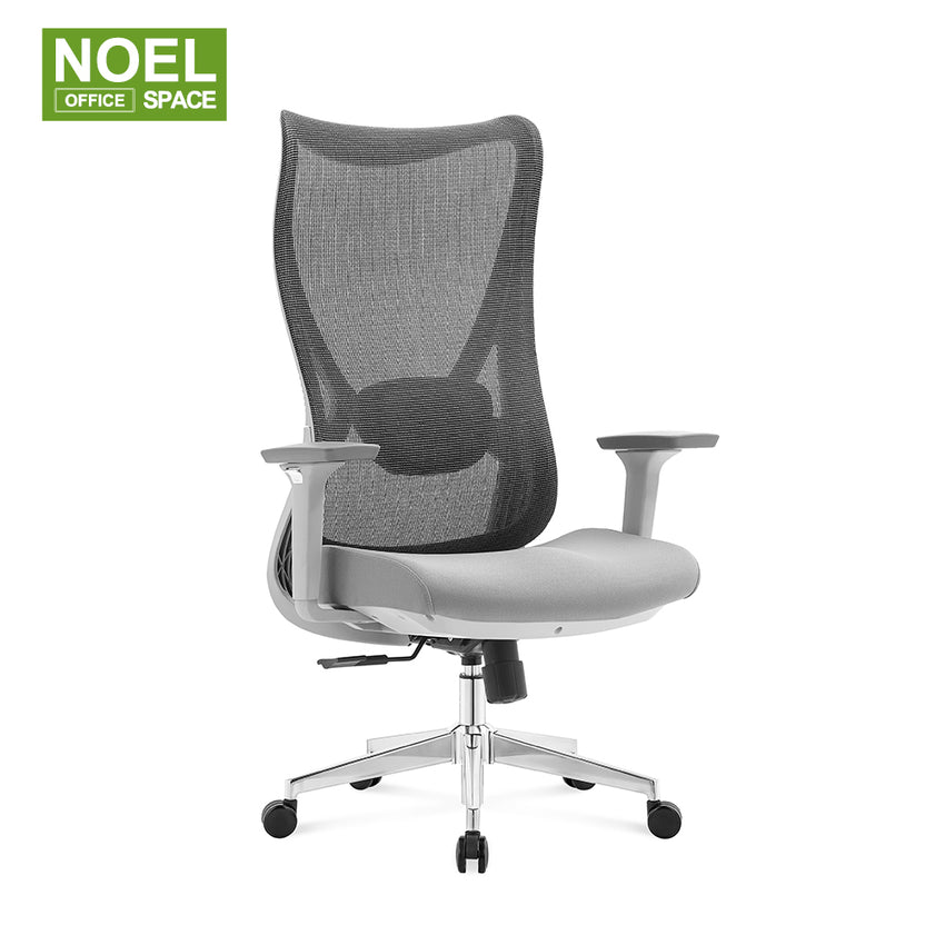 Chris-HG,Gray curved backrest fits the human body office chair