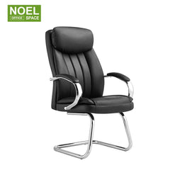 Diego-V, Wholesale fashionable modern black leather training office chrome metal armrest chair