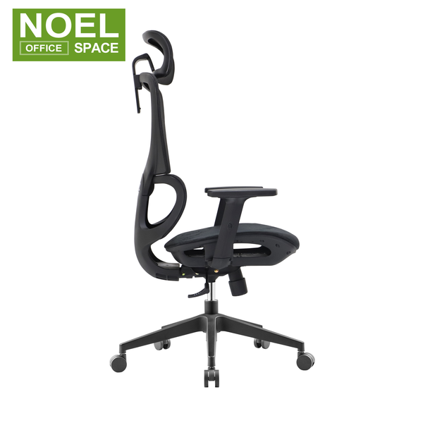 Letty-H(Black), New style High back ergonomic comfortable chair mesh breathable material.