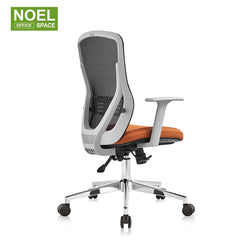 Maro-M, Office Chair Mesh Desk Chair Middle Back Ergonomic Office Chair with Fixed Armrests Black + Orange