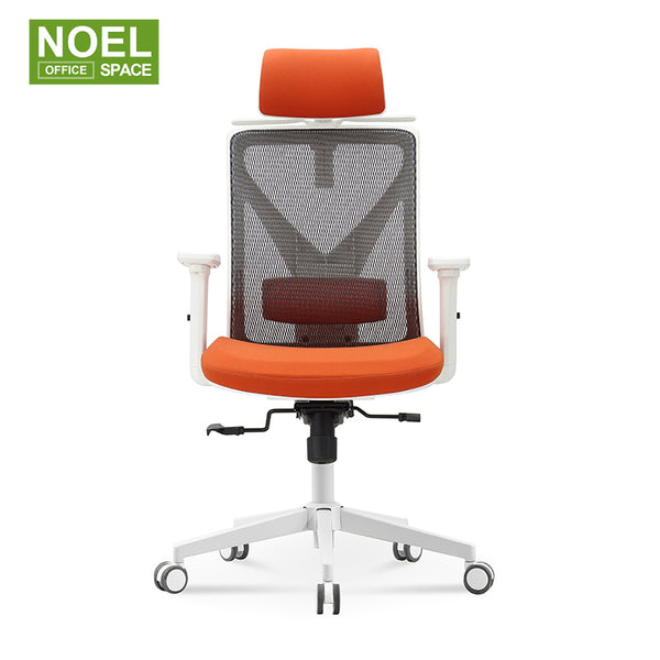 Mike-H(white nylon),combines fashion and comfort high back ergonomic mesh office chair