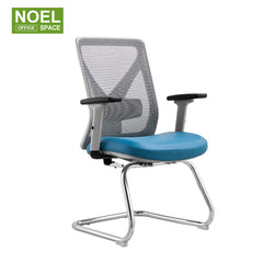 Mike-V (Grey nylon), Mid back conference chair Grey +  blue