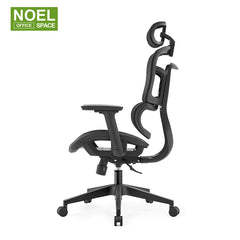 Opal-H,High-end atmospheric black classic high back mesh office chair with 3D headrest