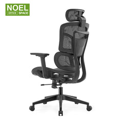 Opal-H,High-end atmospheric black classic high back mesh office chair with 3D headrest