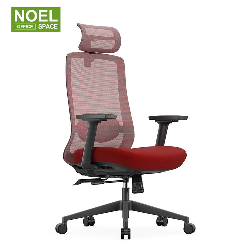 Pro-H/M/V,simple choice red color office chair with 3D headrest