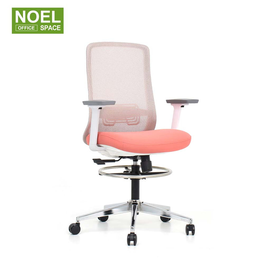 Pro-MW/M (Foot ring),Classic design mid back mesh office chair with foot ring