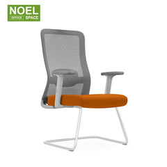Rina-VG,Orange color visitor chair with height adjustable armrest