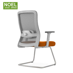 Rina-VG,Orange color visitor chair with height adjustable armrest