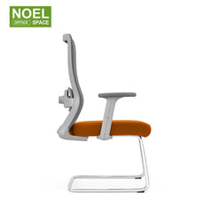 Rina-VG,Orange color visitor chair with height adjustable armrest