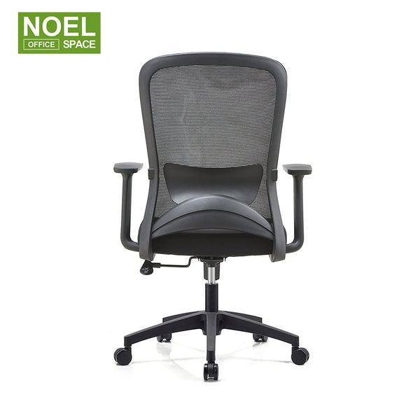 Sammy-M(Black frame）,mid back mesh office chair.