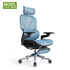 Teko-H-MF (Massage,6D arm),Blue and green color ergonomic office chair with massage lumbar support