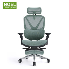 Teko-H-MF (Massage,6D arm),Blue and green color ergonomic office chair with massage lumbar support