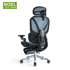Teko-H-MF (Massage,6D arm),Blue and green color ergonomic office chair with massage lumbar support