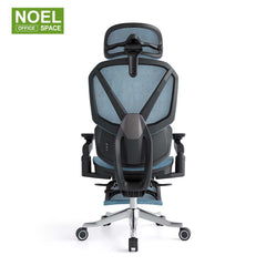 Teko-H-MF (Massage,6D arm),Blue and green color ergonomic office chair with massage lumbar support