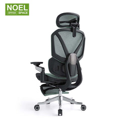 Teko-H-MF (Massage,6D arm),Blue and green color ergonomic office chair with massage lumbar support