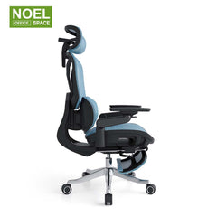 Teko-H-MF (Massage,6D arm),Blue and green color ergonomic office chair with massage lumbar support
