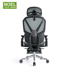 Teko-H-MF (Massage,6D arm),Blue and green color ergonomic office chair with massage lumbar support