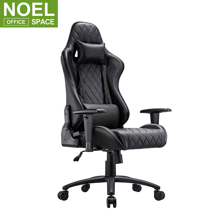 Elite, Swivel Leather Office Chair,Lumbar Support and Headrest,Racing Style High-back Gaming Chair