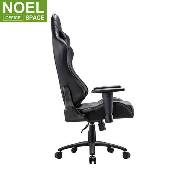 Elite, Swivel Leather Office Chair,Lumbar Support and Headrest,Racing Style High-back Gaming Chair