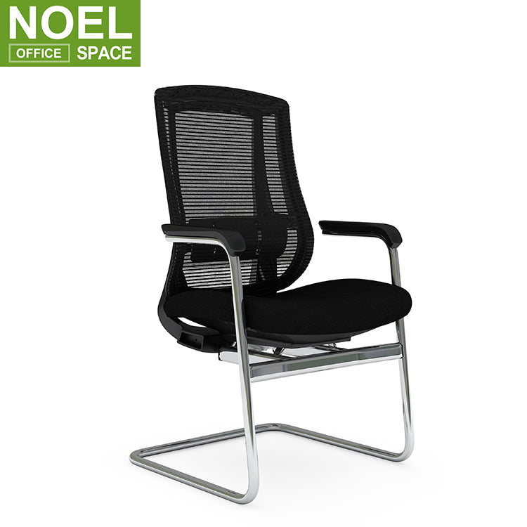 Yaker-V, Breathable mesh fabric aluminum bow leg nylon armrest foam fashion office chair