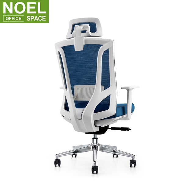 Super-H (White nylon), Luxury unique design high back ergonomic flexible rotation lifting swivel office chair