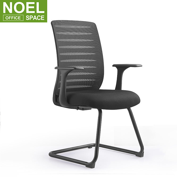 Angel-V, Black waiting chair office conference meeting chair with mid back for visitors