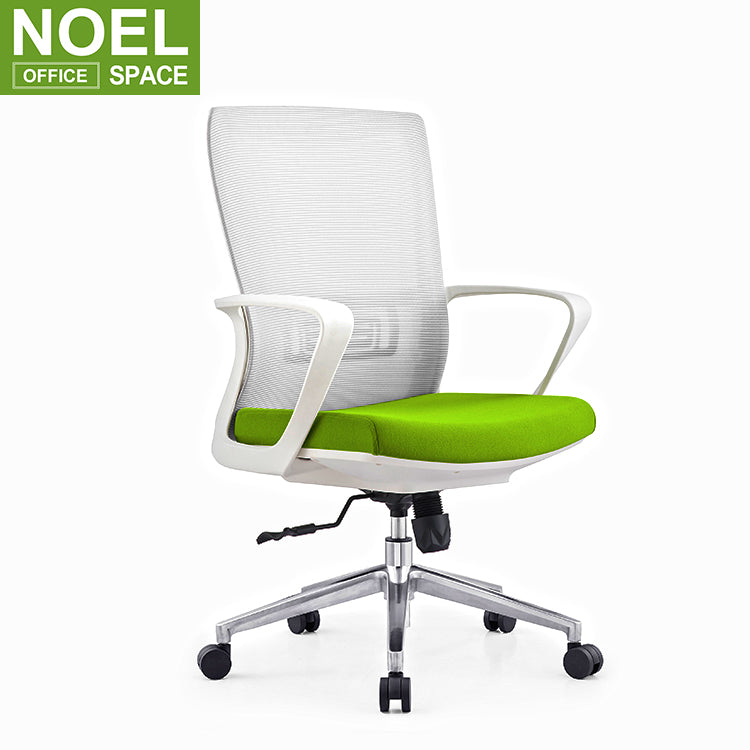 Kas-M (White), High quality mid-back office chair ergonomic office mesh chair